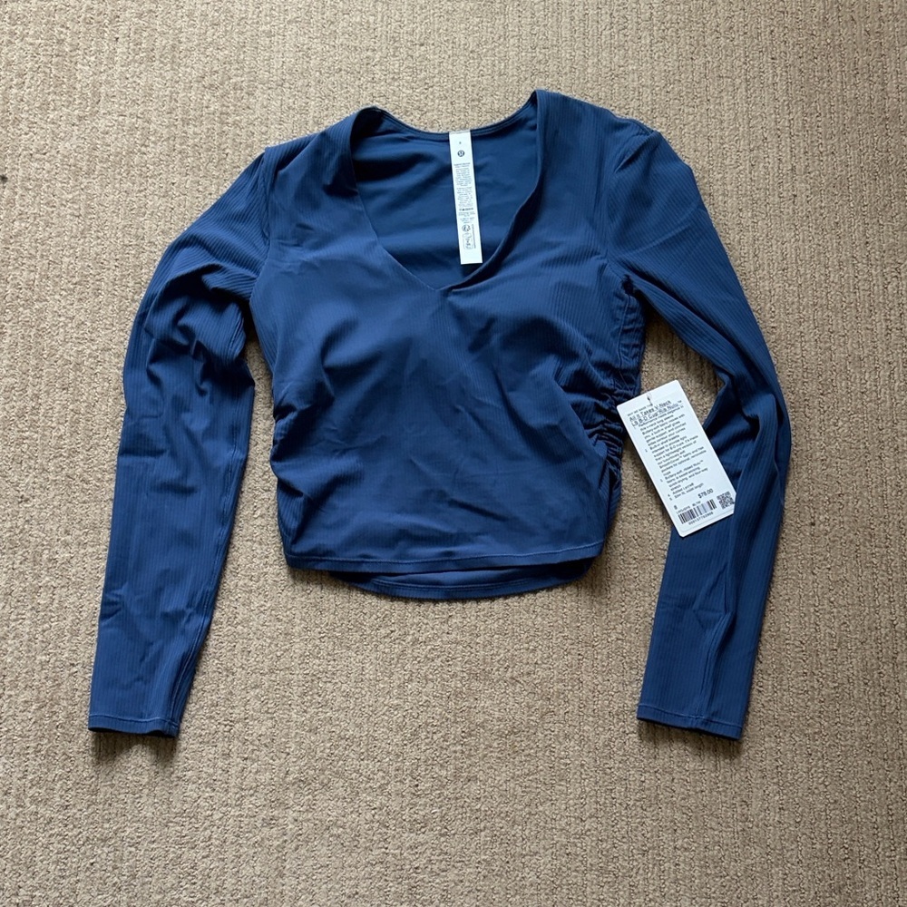 Lululemon All It Takes Ribbed Nulu V-Neck Long-Sleeve Shirt B-D Cups, 8